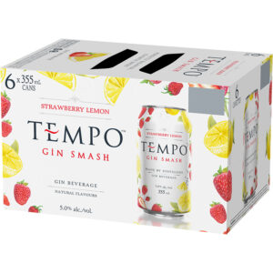 Tempo Gin Smash Strawberry Lemon - 6 pack can